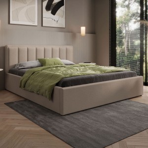 Łóżko tapicerowane z pojemnikiem SFG0143 | 180x200 | Boucle | Ciemny Beż #4
