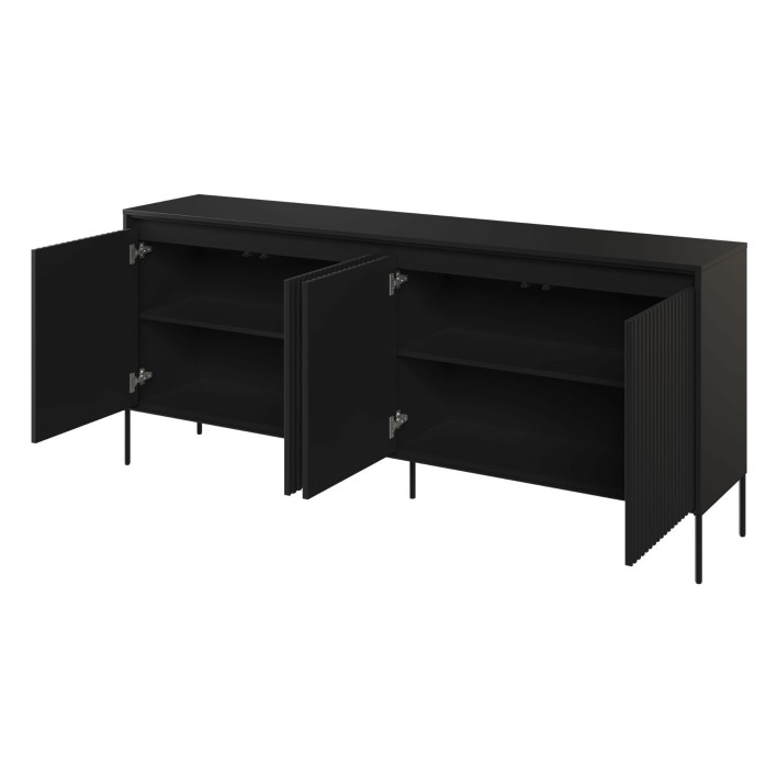 komoda czterodrzwiowa czarna