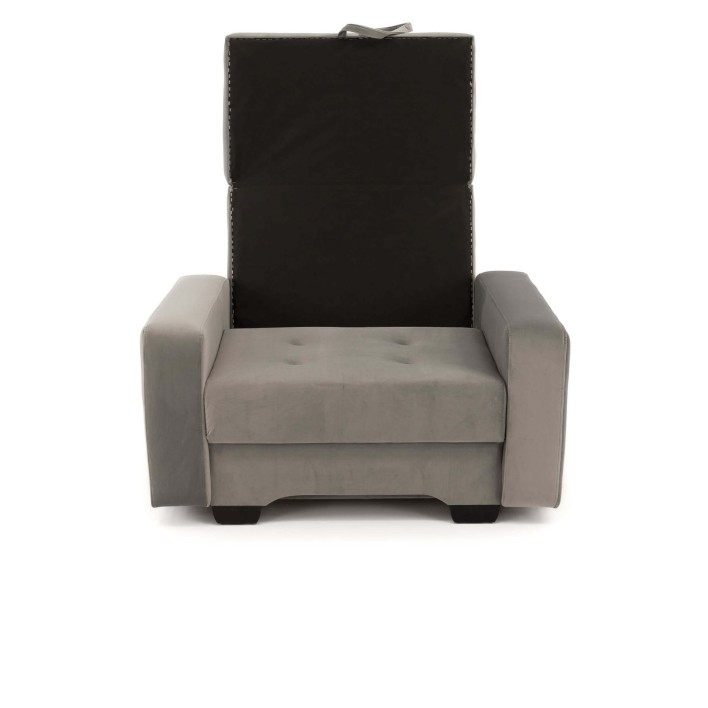 fotel rozkładany szary