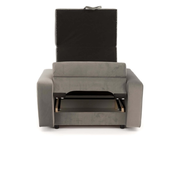 fotel rozkładany szary