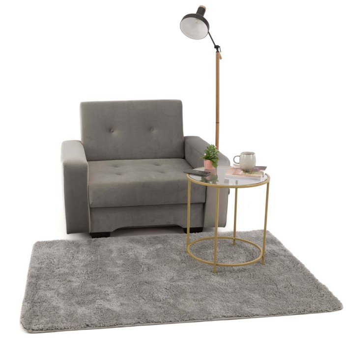 fotel rozkładany szary LUX