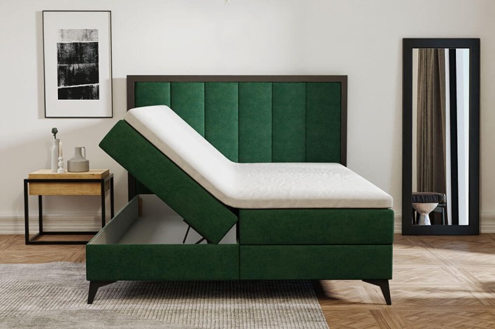 łóżko kontynentalne 160x200 z pojemnikami