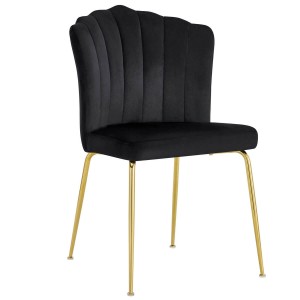 Krzesło muszelka C-951 czarny welur