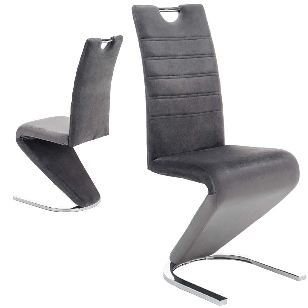 KRZESŁO TAPICEROWANE DO JADALNI DC-99-2 POPIEL WELUR OUTLET