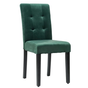 KRZESŁO TAPICEROWANE DREWNIANE MY8683 ZIELONY WELUR OUTLET