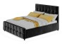 Łóżko tapicerowane z pojemnikiem LB-47 | 160x200 | Welur | Czarny | OUTLET-6