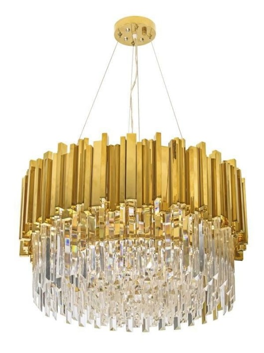 Lampa wisząca IMPERIAL GOLD 60 - stal, kryształ