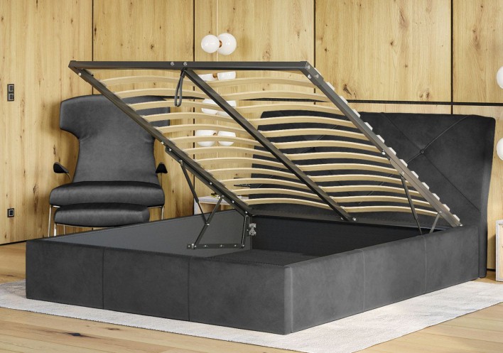 Łóżko sypialniane z pojemnikiem KARO kolory i wymiary do wyboru