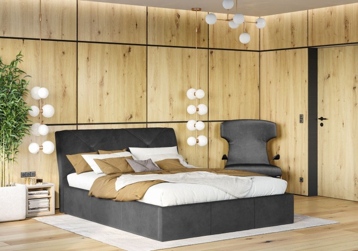 Łóżko sypialniane z pojemnikiem KARO kolory i wymiary do wyboru