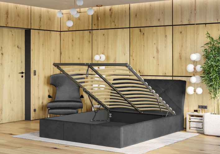 Łóżko sypialniane z pojemnikiem KARO kolory i wymiary do wyboru