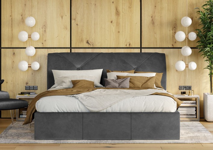 Łóżko sypialniane z pojemnikiem KARO kolory i wymiary do wyboru