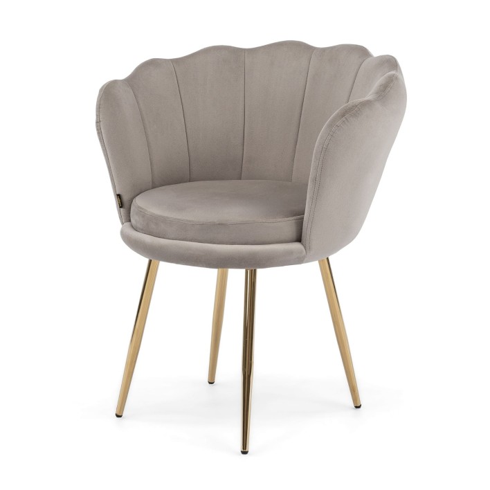 krzesło fotelowe muszelka ciemny beż