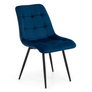 Krzesło tapicerowane DC-7020 | Niebieski welur | Outlet