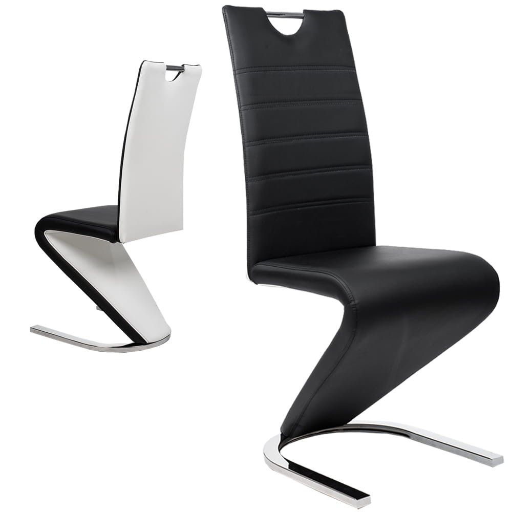 Krzesło tapicerowane DC-99-2 | Czarno-biała ekoskóra | Outlet