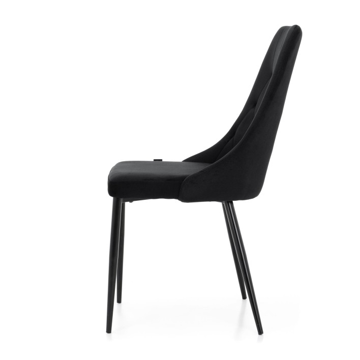 Wygodne krzesło do jadalni czarne bok