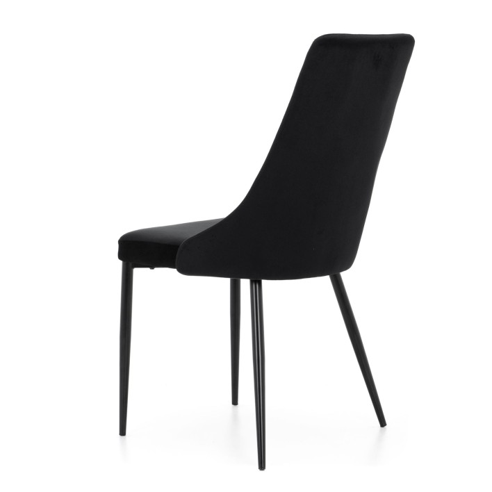 Wygodne krzesło do jadalni czarne tył