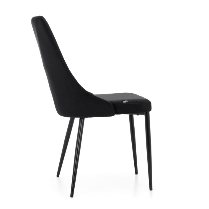 Wygodne krzesło do jadalni czarne bok