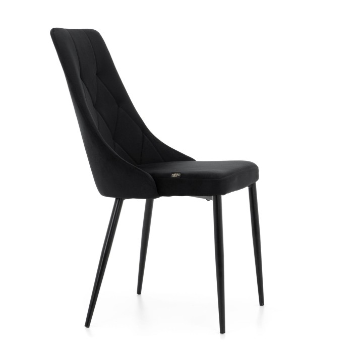 Wygodne krzesło do jadalni czarne bok