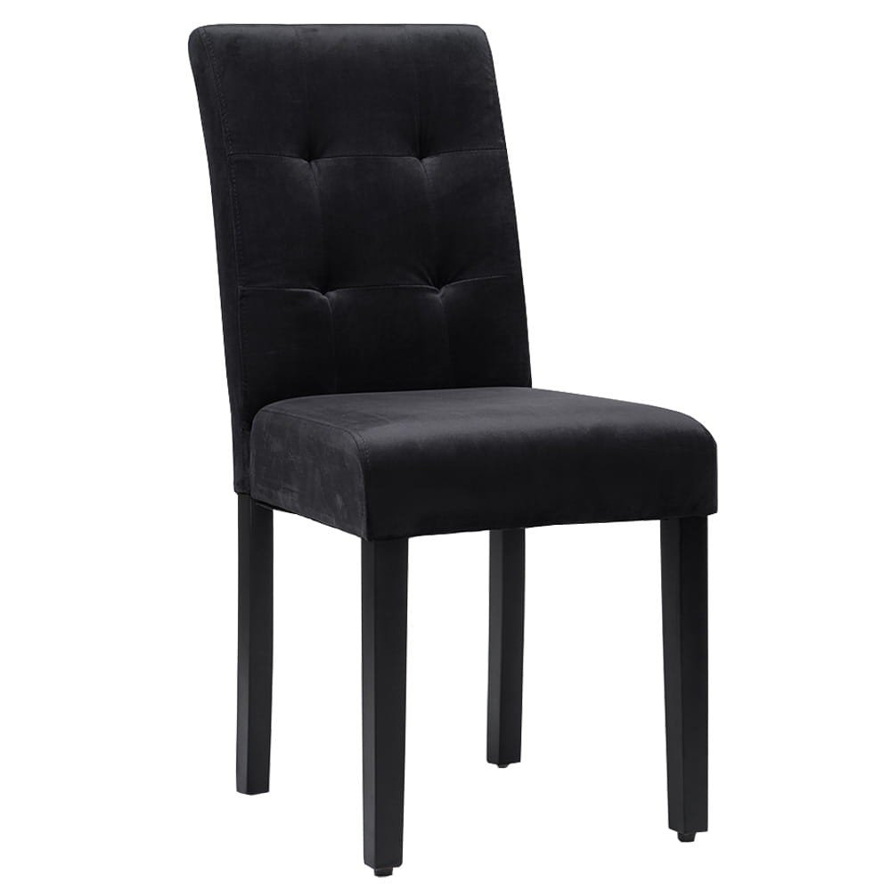 Krzesło tapicerowane drewniane MY8683 | Czarny welur | Czarne nogi | OUTLET