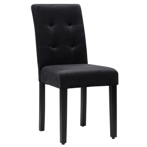 Krzesło tapicerowane drewniane MY8683 | Czarny welur | Czarne nogi | OUTLET
