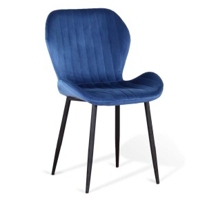 Krzesło tapicerowane ART223C | Granatowy welur | OUTLET
