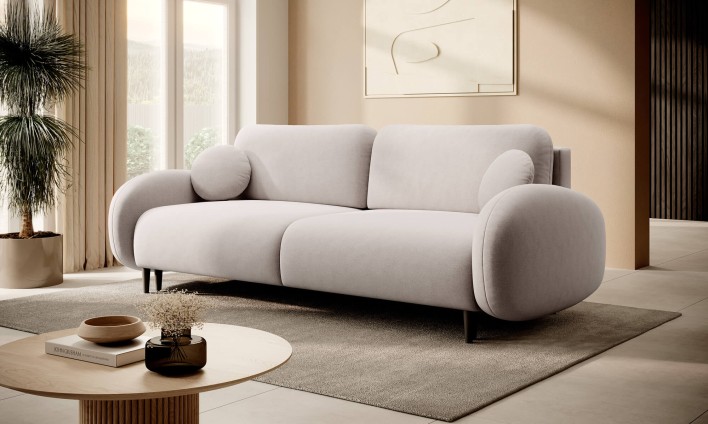 biała sofa z funkcją spania castel