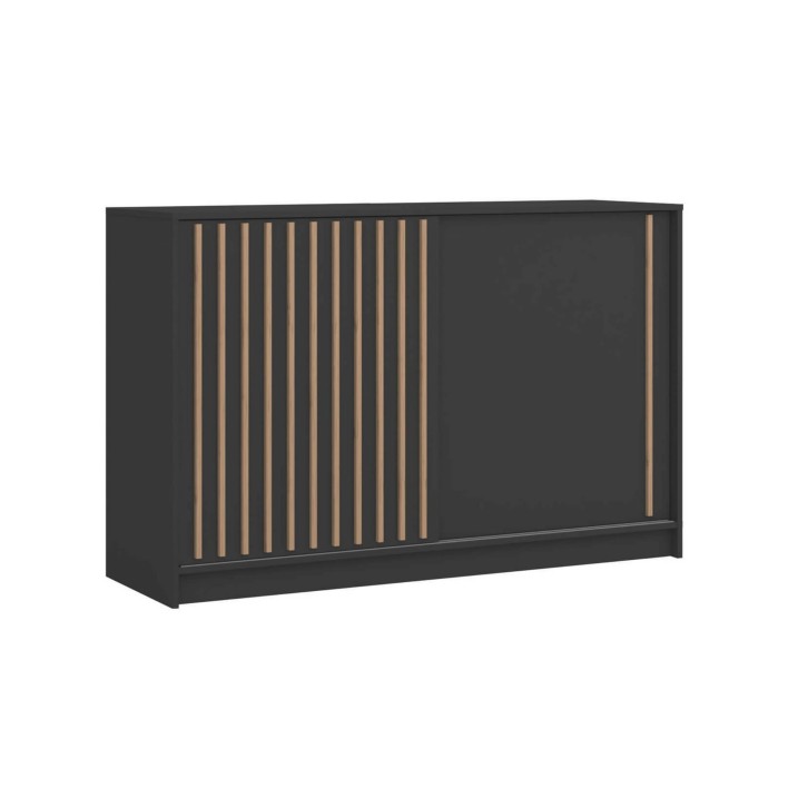 czarna komoda przesuwna z lamelami votan