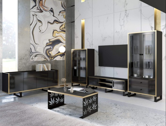 czarne meble glamour HENRY wysoki połysk