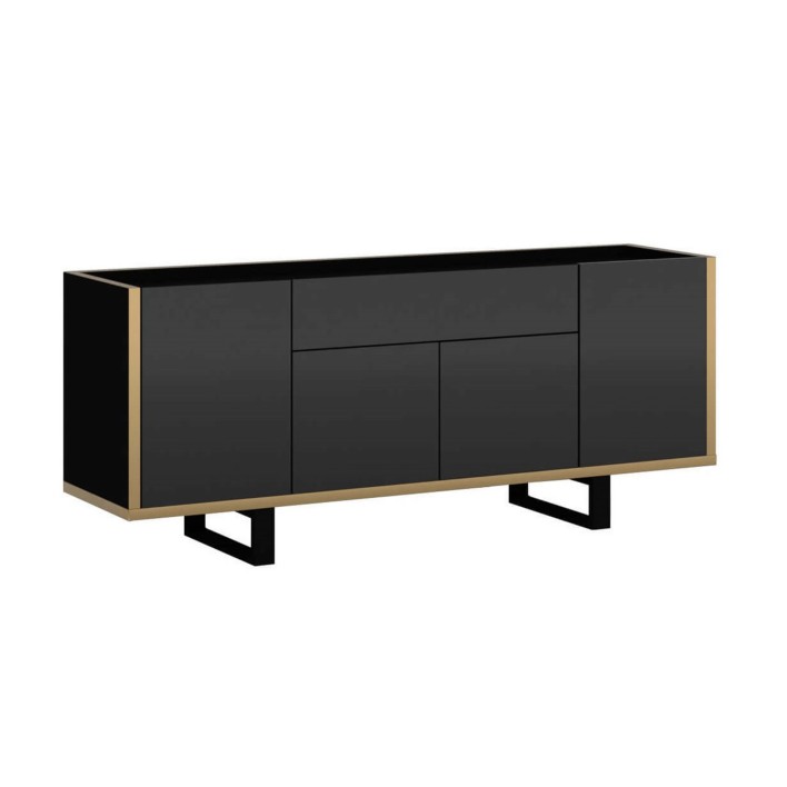 komoda czarno-złota wysoki połysk