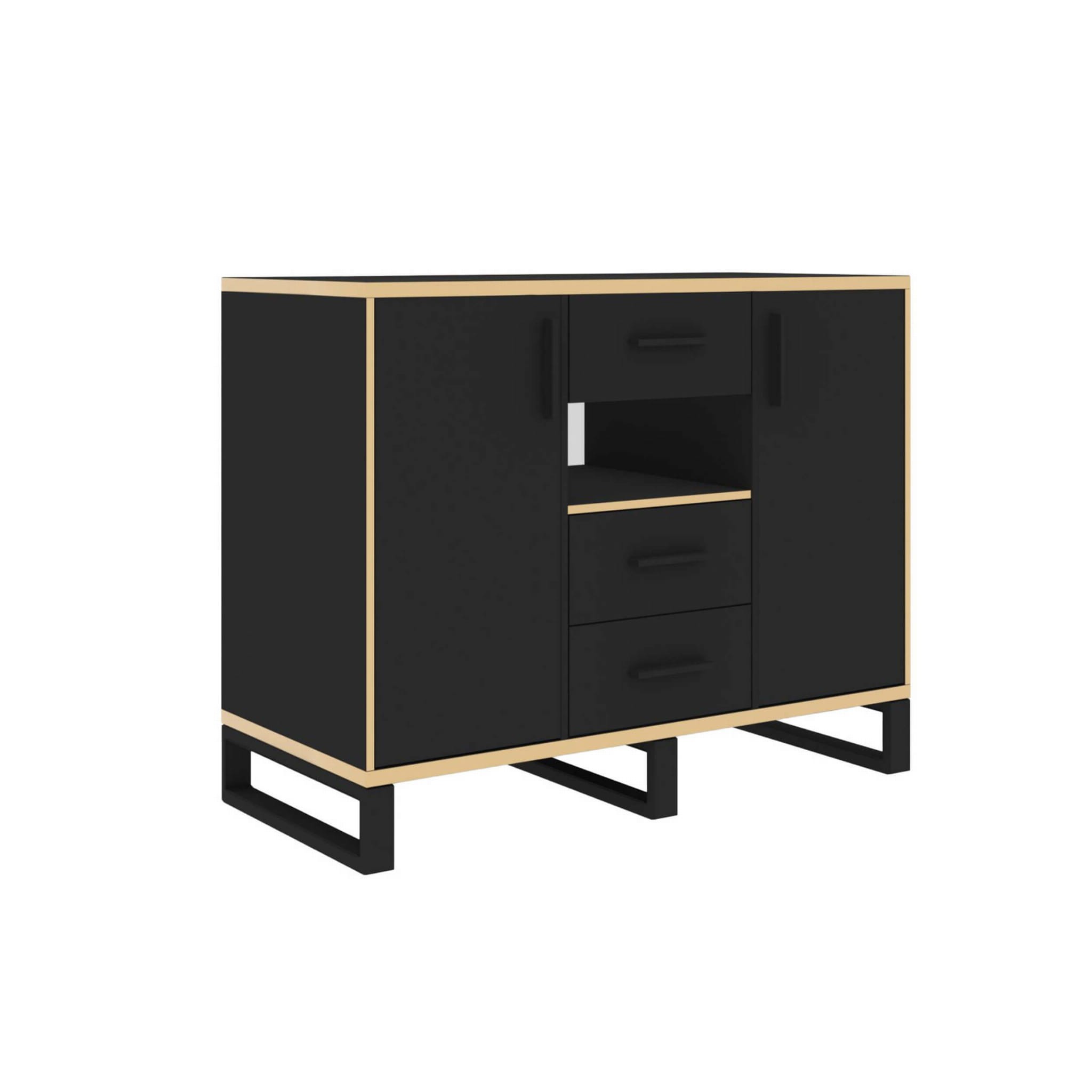 komoda glamour czarno-zlota