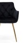 Krzesło tapicerowane DC-0084-3 | Czarny welur | Złote nogi | OUTLET-12