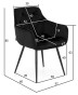 Krzesło tapicerowane DC-0084-3 | Czarny welur | Złote nogi | OUTLET-20