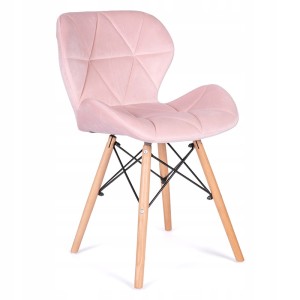 Krzesło skandynawskie ART118 | Różowy welur #43 | OUTLET