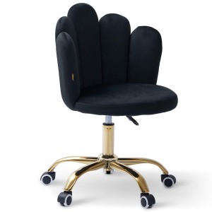 Krzesło obrotowe muszelka DC-6092S | Czarny welur | OUTLET
