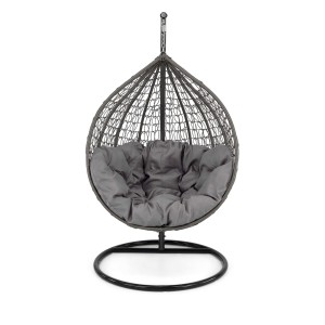 Fotel ogrodowy wiszący HC-001 szary technorattan, poduszka w zestawie | OUTLET