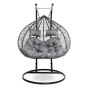 Fotel wiszący ogrodowy 2 osobowy HC-008 szary | OUTLET-29