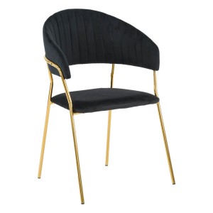 Krzesło Glamour C-889 | Welur | Czarny | Złote nogi | OUTLET