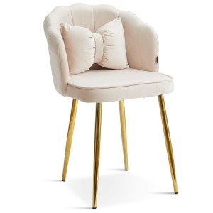 Krzesło muszelka Glamour DC-6091 | Welur | Beżowy | OUTLET