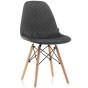 Krzesło skandynawskie tapicerowane EAMES EM01N | Welur | Popiel #21 | Nogi drewniane | Outlet-2