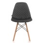 Krzesło skandynawskie tapicerowane EAMES EM01N | Welur | Popiel #21 | Nogi drewniane | Outlet-3
