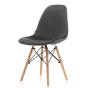 Krzesło skandynawskie tapicerowane EAMES EM01N | Welur | Popiel #21 | Nogi drewniane | Outlet-4