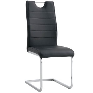 Krzesło tapicerowane C-946 | Ekoskóra | Czarny | OUTLET