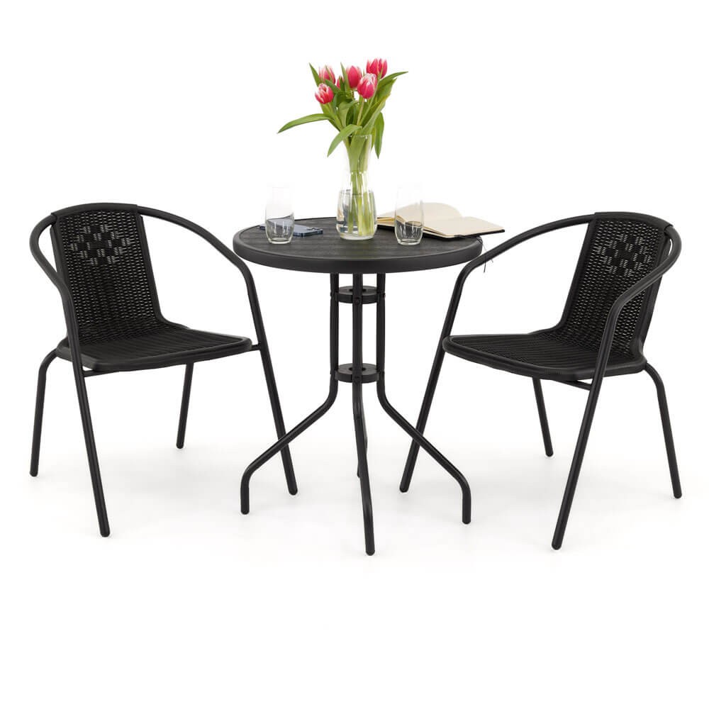 Zestaw mebli balkonowych BALI KJF3644 | Czarny | OUTLET