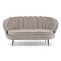 Sofa muszelka Glamour ELIF | Welur | Ciemny beż #7 | Nogi złote-4