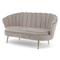 Sofa muszelka Glamour ELIF | Welur | Ciemny beż #7 | Nogi złote-5