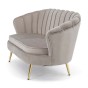 Sofa muszelka Glamour ELIF | Welur | Ciemny beż #7 | Nogi złote-6
