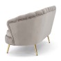 Sofa muszelka Glamour ELIF | Welur | Ciemny beż #7 | Nogi złote-7