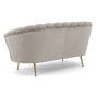 Sofa muszelka Glamour ELIF | Welur | Ciemny beż #7 | Nogi złote-8