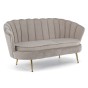Sofa muszelka Glamour ELIF | Welur | Ciemny beż #7 | Nogi złote-3