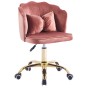 Krzesło muszelka obrotowe DC-6091S | Welur | Różowy #44 | OUTLET-1